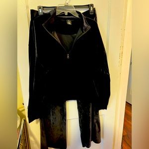AVIVA Beautiful Sexy Black Velvet Jogging Suit EUC